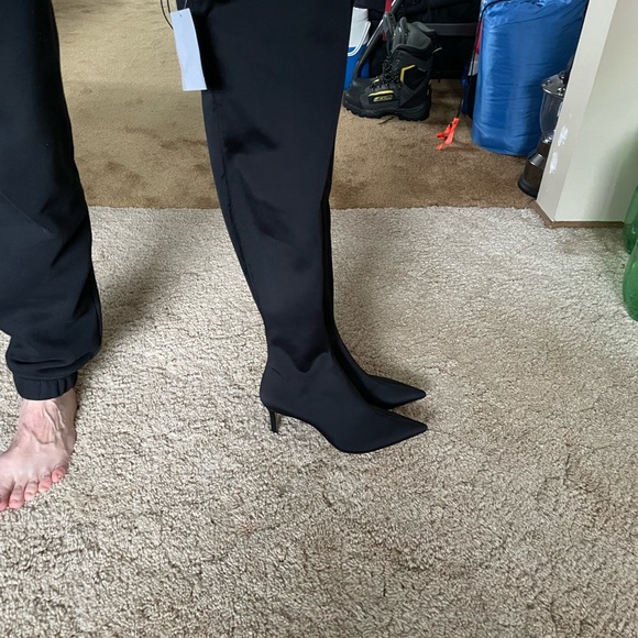 Woman’s Black High Heel Boots - Picture 4 of 5